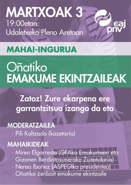 “Oñatiko emakume ekintzaileak” mahai-ingurua
