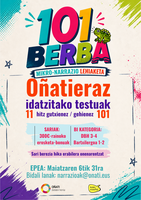 "101 berba" oñatierazko mikro-narrazioen lehen lehiaketa antolatu da