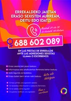 Errekaldeko jaietan eraso sexisten arretarako telefono bidezko zerbitzua egongo da