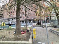 Hasi dira San Lorentzoko jolas gunea eraldatzen