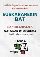 Oñatiko Udalak, UEMArekin bat, elkarretaratzea deitu du bihar eguerdirako, plazan